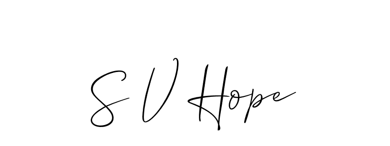 Make a beautiful signature design for name S V Hope. Use this online signature maker to create a handwritten signature for free. S V Hope signature style 2 images and pictures png