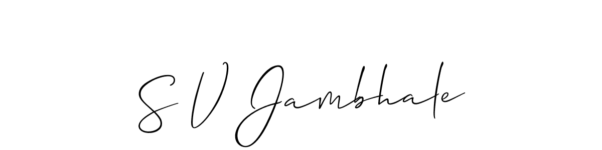 Allison_Script is a professional signature style that is perfect for those who want to add a touch of class to their signature. It is also a great choice for those who want to make their signature more unique. Get S V Jambhale name to fancy signature for free. S V Jambhale signature style 2 images and pictures png