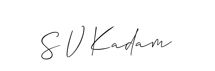 Make a beautiful signature design for name S V Kadam. With this signature (Allison_Script) style, you can create a handwritten signature for free. S V Kadam signature style 2 images and pictures png