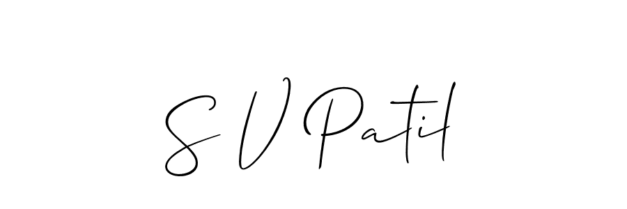 How to Draw S V Patil signature style? Allison_Script is a latest design signature styles for name S V Patil. S V Patil signature style 2 images and pictures png