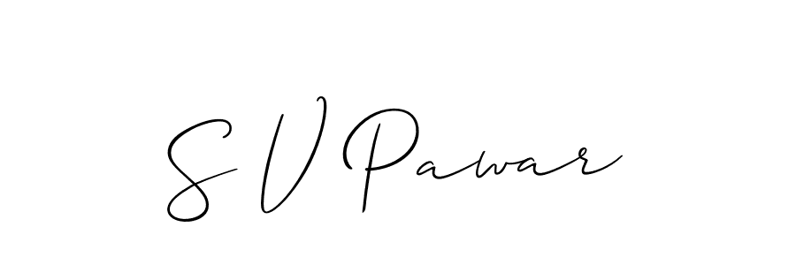 Similarly Allison_Script is the best handwritten signature design. Signature creator online .You can use it as an online autograph creator for name S V Pawar. S V Pawar signature style 2 images and pictures png