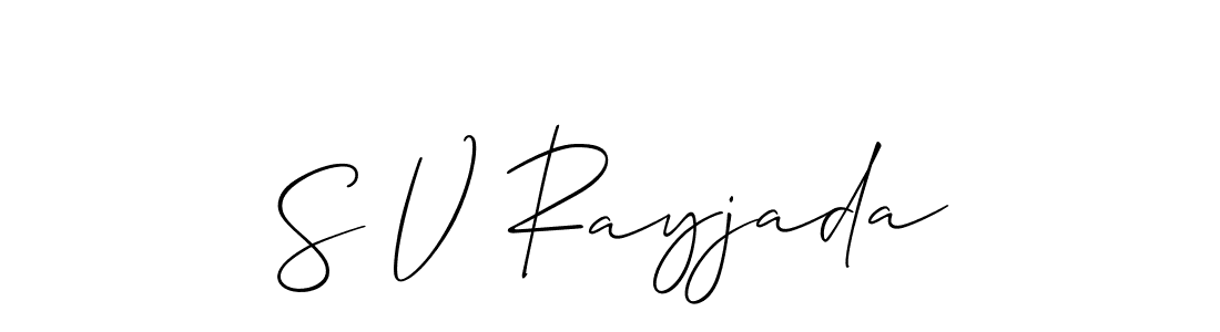 It looks lik you need a new signature style for name S V Rayjada. Design unique handwritten (Allison_Script) signature with our free signature maker in just a few clicks. S V Rayjada signature style 2 images and pictures png