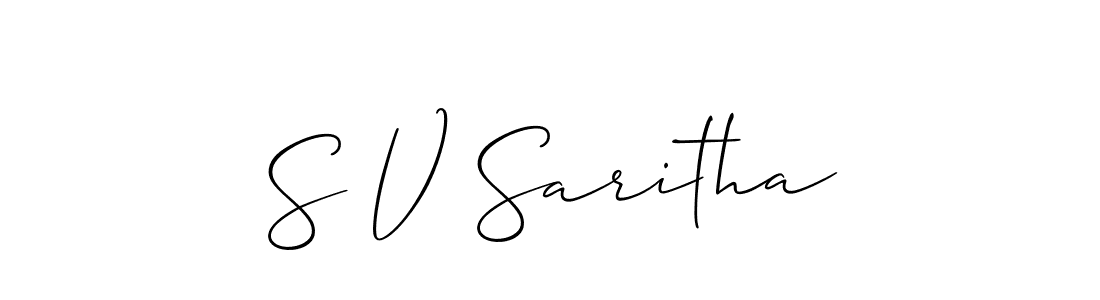 Also we have S V Saritha name is the best signature style. Create professional handwritten signature collection using Allison_Script autograph style. S V Saritha signature style 2 images and pictures png