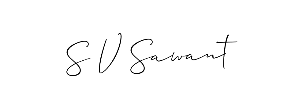 Use a signature maker to create a handwritten signature online. With this signature software, you can design (Allison_Script) your own signature for name S V Sawant. S V Sawant signature style 2 images and pictures png