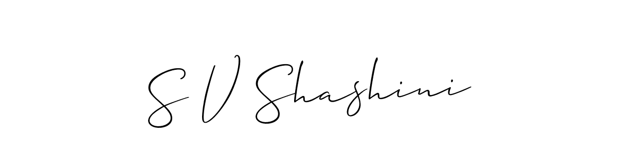 How to make S V Shashini signature? Allison_Script is a professional autograph style. Create handwritten signature for S V Shashini name. S V Shashini signature style 2 images and pictures png