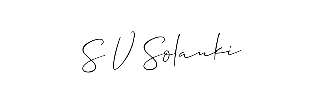 Make a short S V Solanki signature style. Manage your documents anywhere anytime using Allison_Script. Create and add eSignatures, submit forms, share and send files easily. S V Solanki signature style 2 images and pictures png
