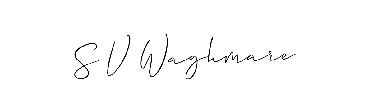 Also You can easily find your signature by using the search form. We will create S V Waghmare name handwritten signature images for you free of cost using Allison_Script sign style. S V Waghmare signature style 2 images and pictures png