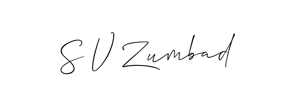 It looks lik you need a new signature style for name S V Zumbad. Design unique handwritten (Allison_Script) signature with our free signature maker in just a few clicks. S V Zumbad signature style 2 images and pictures png