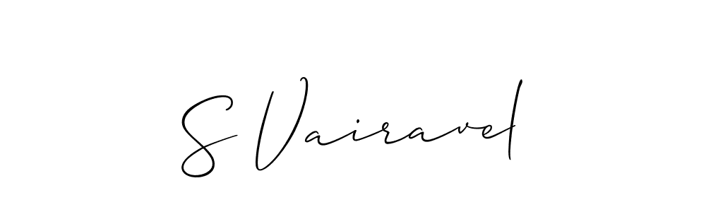 Also You can easily find your signature by using the search form. We will create S Vairavel name handwritten signature images for you free of cost using Allison_Script sign style. S Vairavel signature style 2 images and pictures png
