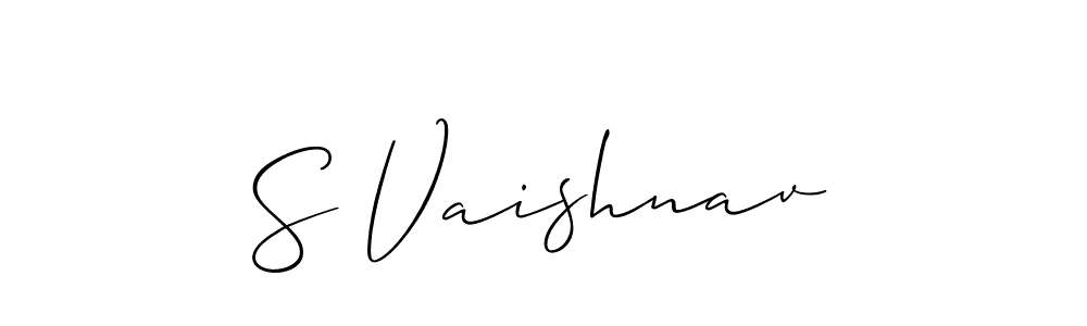 How to make S Vaishnav signature? Allison_Script is a professional autograph style. Create handwritten signature for S Vaishnav name. S Vaishnav signature style 2 images and pictures png