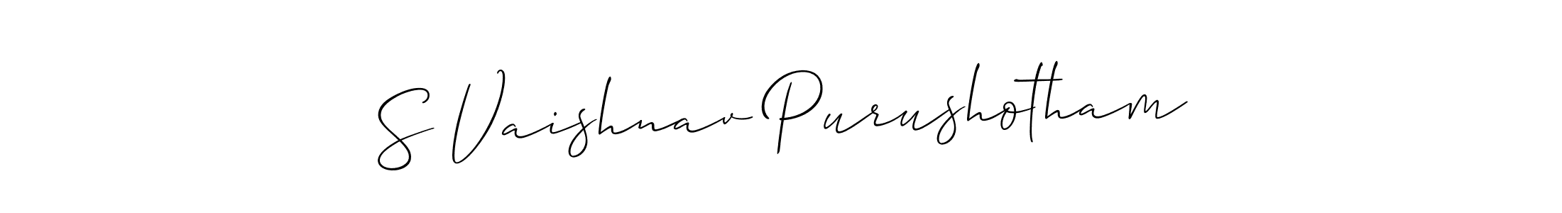 You should practise on your own different ways (Allison_Script) to write your name (S Vaishnav Purushotham) in signature. don't let someone else do it for you. S Vaishnav Purushotham signature style 2 images and pictures png