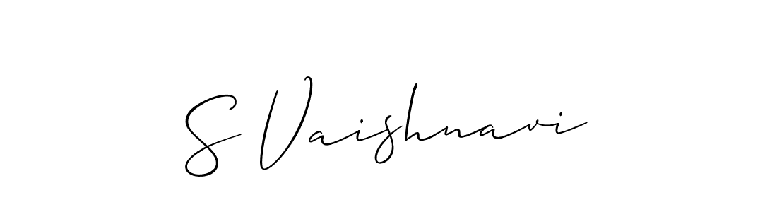 Also we have S Vaishnavi name is the best signature style. Create professional handwritten signature collection using Allison_Script autograph style. S Vaishnavi signature style 2 images and pictures png