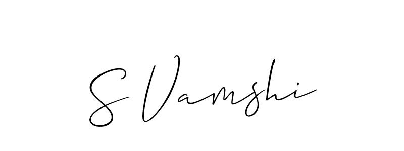 Make a beautiful signature design for name S Vamshi. With this signature (Allison_Script) style, you can create a handwritten signature for free. S Vamshi signature style 2 images and pictures png