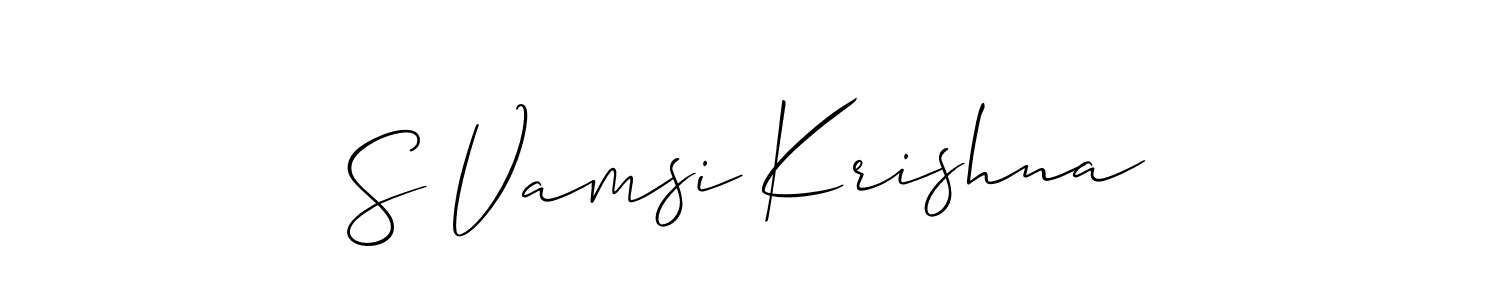 Make a short S Vamsi Krishna signature style. Manage your documents anywhere anytime using Allison_Script. Create and add eSignatures, submit forms, share and send files easily. S Vamsi Krishna signature style 2 images and pictures png
