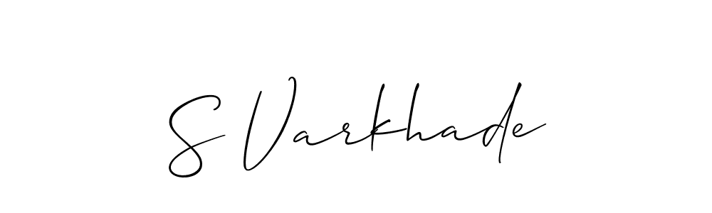 Make a short S Varkhade signature style. Manage your documents anywhere anytime using Allison_Script. Create and add eSignatures, submit forms, share and send files easily. S Varkhade signature style 2 images and pictures png