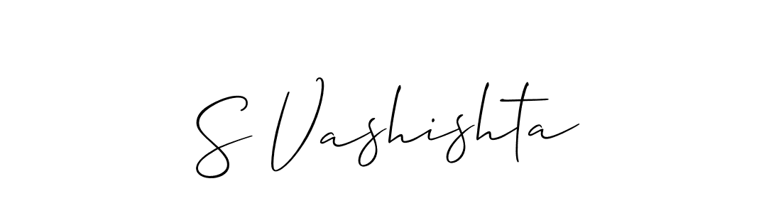 The best way (Allison_Script) to make a short signature is to pick only two or three words in your name. The name S Vashishta include a total of six letters. For converting this name. S Vashishta signature style 2 images and pictures png