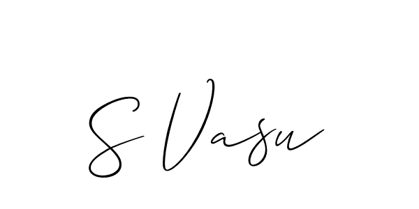 Similarly Allison_Script is the best handwritten signature design. Signature creator online .You can use it as an online autograph creator for name S Vasu. S Vasu signature style 2 images and pictures png