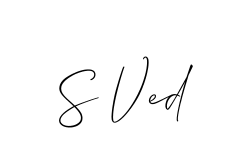 Also we have S Ved name is the best signature style. Create professional handwritten signature collection using Allison_Script autograph style. S Ved signature style 2 images and pictures png