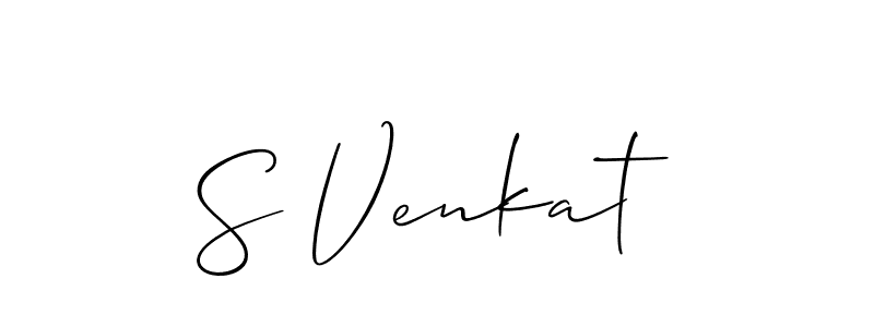 How to make S Venkat name signature. Use Allison_Script style for creating short signs online. This is the latest handwritten sign. S Venkat signature style 2 images and pictures png