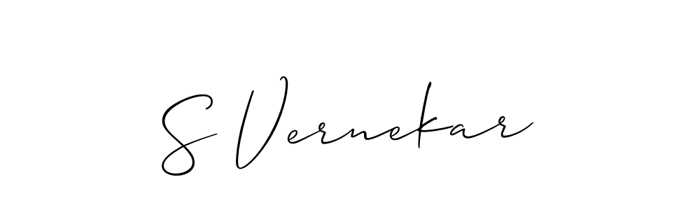 You should practise on your own different ways (Allison_Script) to write your name (S Vernekar) in signature. don't let someone else do it for you. S Vernekar signature style 2 images and pictures png