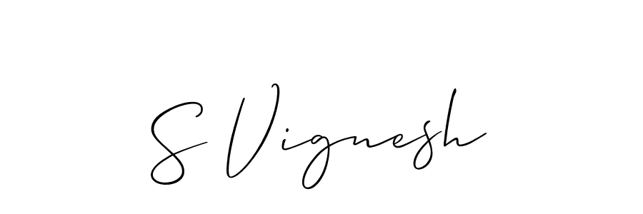 Use a signature maker to create a handwritten signature online. With this signature software, you can design (Allison_Script) your own signature for name S Vignesh. S Vignesh signature style 2 images and pictures png