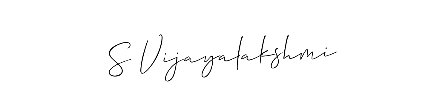 if you are searching for the best signature style for your name S Vijayalakshmi. so please give up your signature search. here we have designed multiple signature styles  using Allison_Script. S Vijayalakshmi signature style 2 images and pictures png