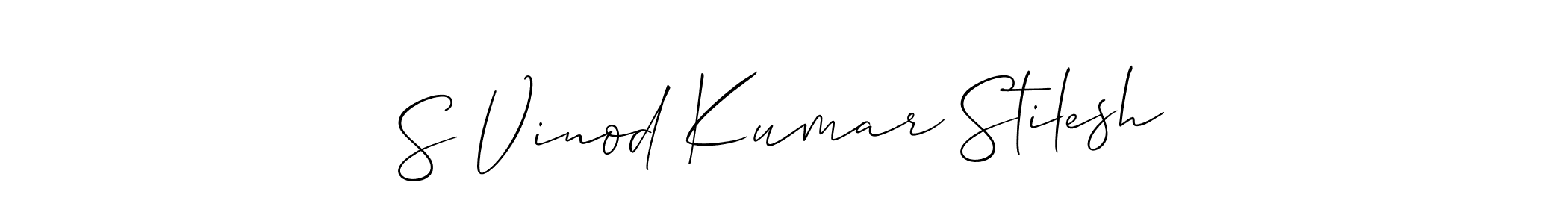 Also You can easily find your signature by using the search form. We will create S Vinod Kumar Stilesh name handwritten signature images for you free of cost using Allison_Script sign style. S Vinod Kumar Stilesh signature style 2 images and pictures png
