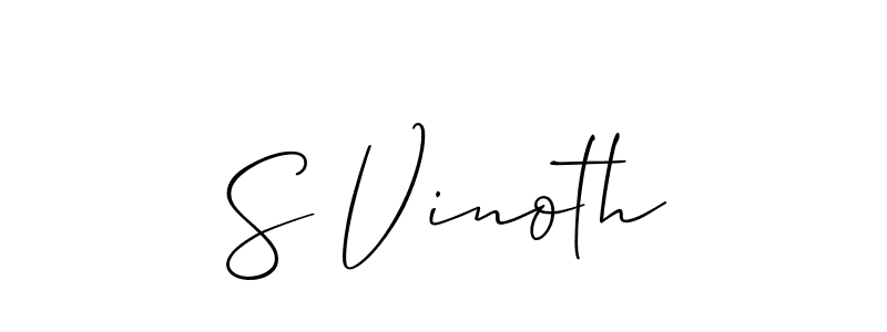 S Vinoth stylish signature style. Best Handwritten Sign (Allison_Script) for my name. Handwritten Signature Collection Ideas for my name S Vinoth. S Vinoth signature style 2 images and pictures png