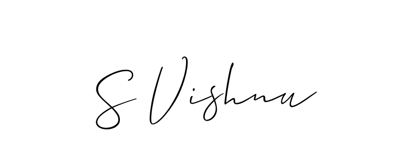 How to make S Vishnu signature? Allison_Script is a professional autograph style. Create handwritten signature for S Vishnu name. S Vishnu signature style 2 images and pictures png
