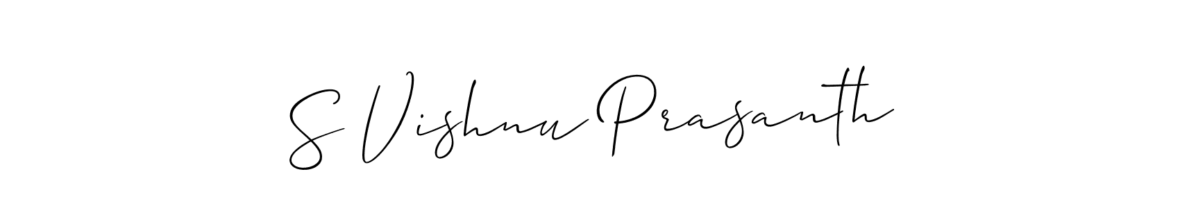 How to make S Vishnu Prasanth signature? Allison_Script is a professional autograph style. Create handwritten signature for S Vishnu Prasanth name. S Vishnu Prasanth signature style 2 images and pictures png