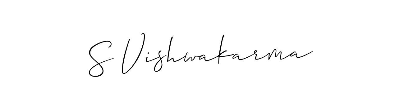 Use a signature maker to create a handwritten signature online. With this signature software, you can design (Allison_Script) your own signature for name S Vishwakarma. S Vishwakarma signature style 2 images and pictures png