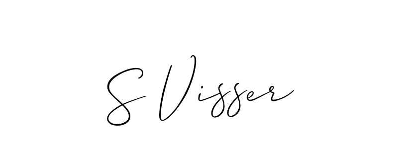 You should practise on your own different ways (Allison_Script) to write your name (S Visser) in signature. don't let someone else do it for you. S Visser signature style 2 images and pictures png