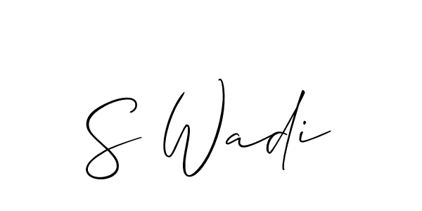 Allison_Script is a professional signature style that is perfect for those who want to add a touch of class to their signature. It is also a great choice for those who want to make their signature more unique. Get S Wadi name to fancy signature for free. S Wadi signature style 2 images and pictures png