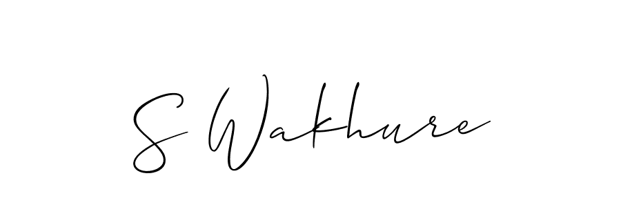 How to make S Wakhure name signature. Use Allison_Script style for creating short signs online. This is the latest handwritten sign. S Wakhure signature style 2 images and pictures png