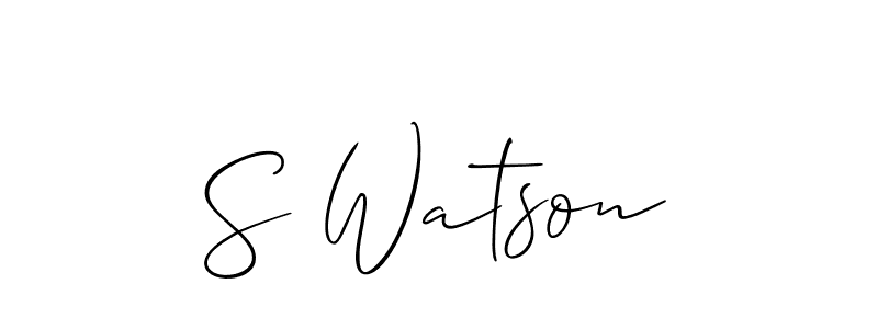 Allison_Script is a professional signature style that is perfect for those who want to add a touch of class to their signature. It is also a great choice for those who want to make their signature more unique. Get S Watson name to fancy signature for free. S Watson signature style 2 images and pictures png