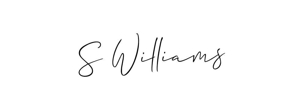 The best way (Allison_Script) to make a short signature is to pick only two or three words in your name. The name S Williams include a total of six letters. For converting this name. S Williams signature style 2 images and pictures png