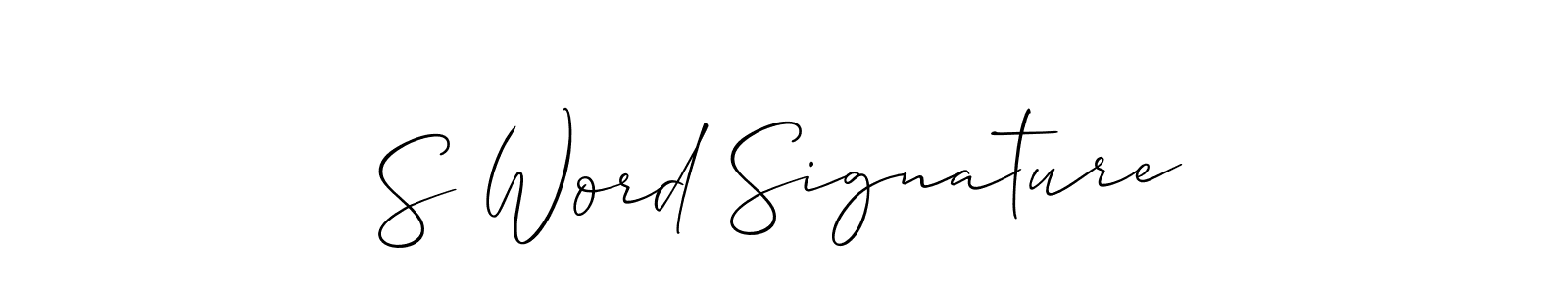 How to make S Word Signature signature? Allison_Script is a professional autograph style. Create handwritten signature for S Word Signature name. S Word Signature signature style 2 images and pictures png