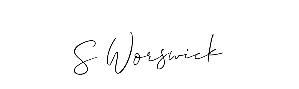 if you are searching for the best signature style for your name S Worswick. so please give up your signature search. here we have designed multiple signature styles  using Allison_Script. S Worswick signature style 2 images and pictures png