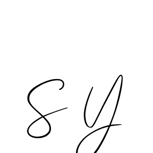Make a beautiful signature design for name S Y. With this signature (Allison_Script) style, you can create a handwritten signature for free. S Y signature style 2 images and pictures png