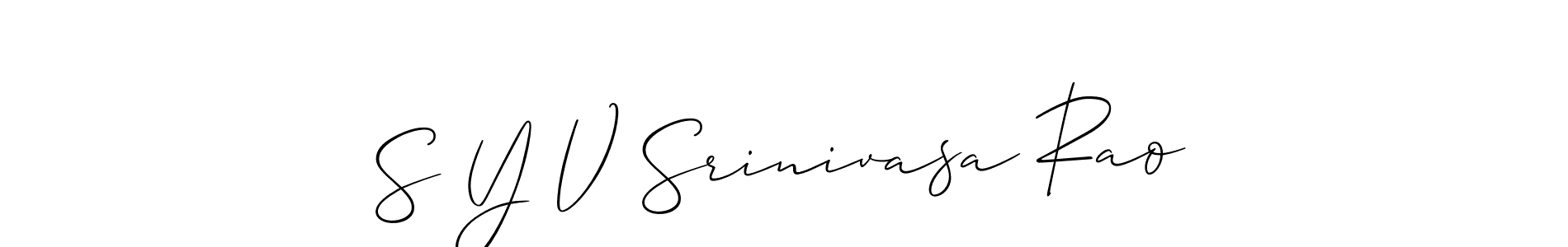Make a short S Y V Srinivasa Rao signature style. Manage your documents anywhere anytime using Allison_Script. Create and add eSignatures, submit forms, share and send files easily. S Y V Srinivasa Rao signature style 2 images and pictures png