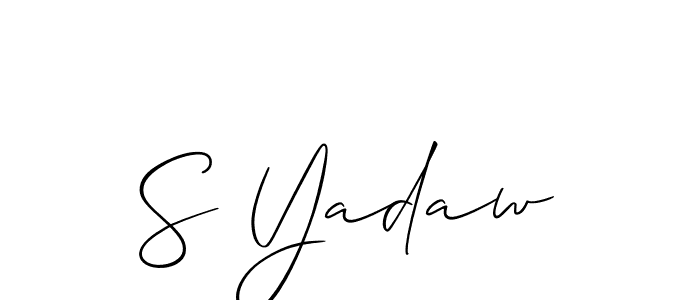 Design your own signature with our free online signature maker. With this signature software, you can create a handwritten (Allison_Script) signature for name S Yadaw. S Yadaw signature style 2 images and pictures png