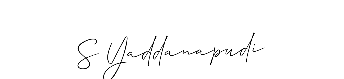 Make a short S Yaddanapudi signature style. Manage your documents anywhere anytime using Allison_Script. Create and add eSignatures, submit forms, share and send files easily. S Yaddanapudi signature style 2 images and pictures png