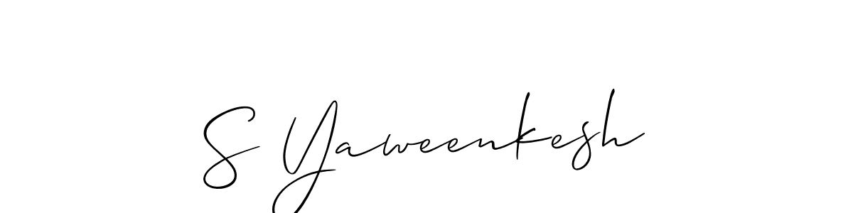 Design your own signature with our free online signature maker. With this signature software, you can create a handwritten (Allison_Script) signature for name S Yaweenkesh. S Yaweenkesh signature style 2 images and pictures png