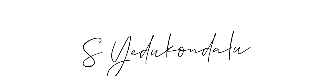 Also we have S Yedukondalu name is the best signature style. Create professional handwritten signature collection using Allison_Script autograph style. S Yedukondalu signature style 2 images and pictures png