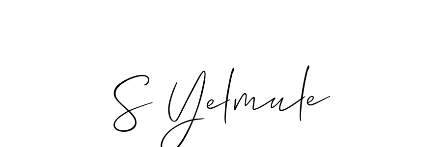 Also we have S Yelmule name is the best signature style. Create professional handwritten signature collection using Allison_Script autograph style. S Yelmule signature style 2 images and pictures png