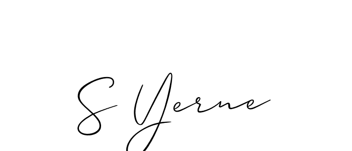 Create a beautiful signature design for name S Yerne. With this signature (Allison_Script) fonts, you can make a handwritten signature for free. S Yerne signature style 2 images and pictures png