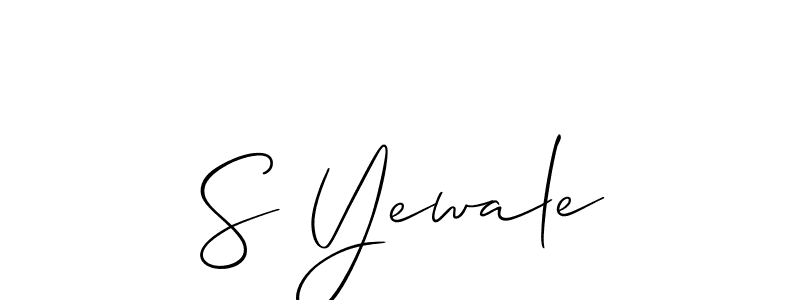 Allison_Script is a professional signature style that is perfect for those who want to add a touch of class to their signature. It is also a great choice for those who want to make their signature more unique. Get S Yewale name to fancy signature for free. S Yewale signature style 2 images and pictures png