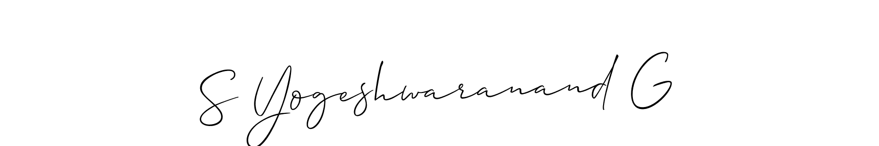 You should practise on your own different ways (Allison_Script) to write your name (S Yogeshwaranand G) in signature. don't let someone else do it for you. S Yogeshwaranand G signature style 2 images and pictures png