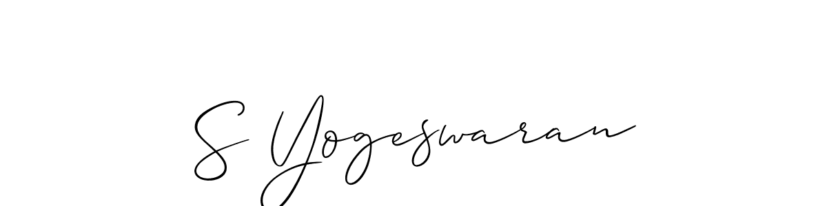 Also we have S Yogeswaran name is the best signature style. Create professional handwritten signature collection using Allison_Script autograph style. S Yogeswaran signature style 2 images and pictures png