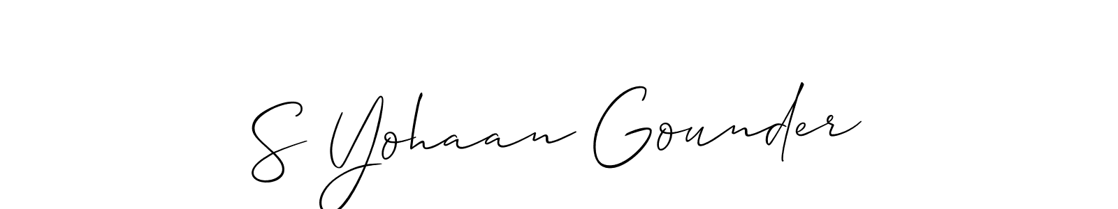 How to make S Yohaan Gounder signature? Allison_Script is a professional autograph style. Create handwritten signature for S Yohaan Gounder name. S Yohaan Gounder signature style 2 images and pictures png